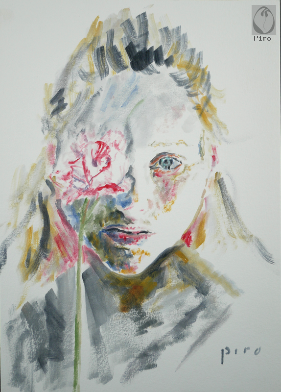 oil on paper - olio su carta di Piro
